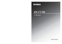 Yamaha RXV-1700 - Owners Manual 